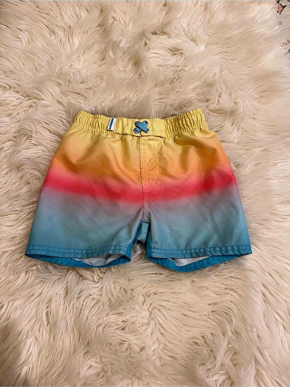 RuggedButts Kids' Ocean Ombré UPF 50+ Swim Trunks Boys 2T